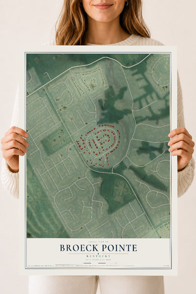 Map of Broeck Pointe, Kentucky, 18 x 24 inch unframed archival matte print
