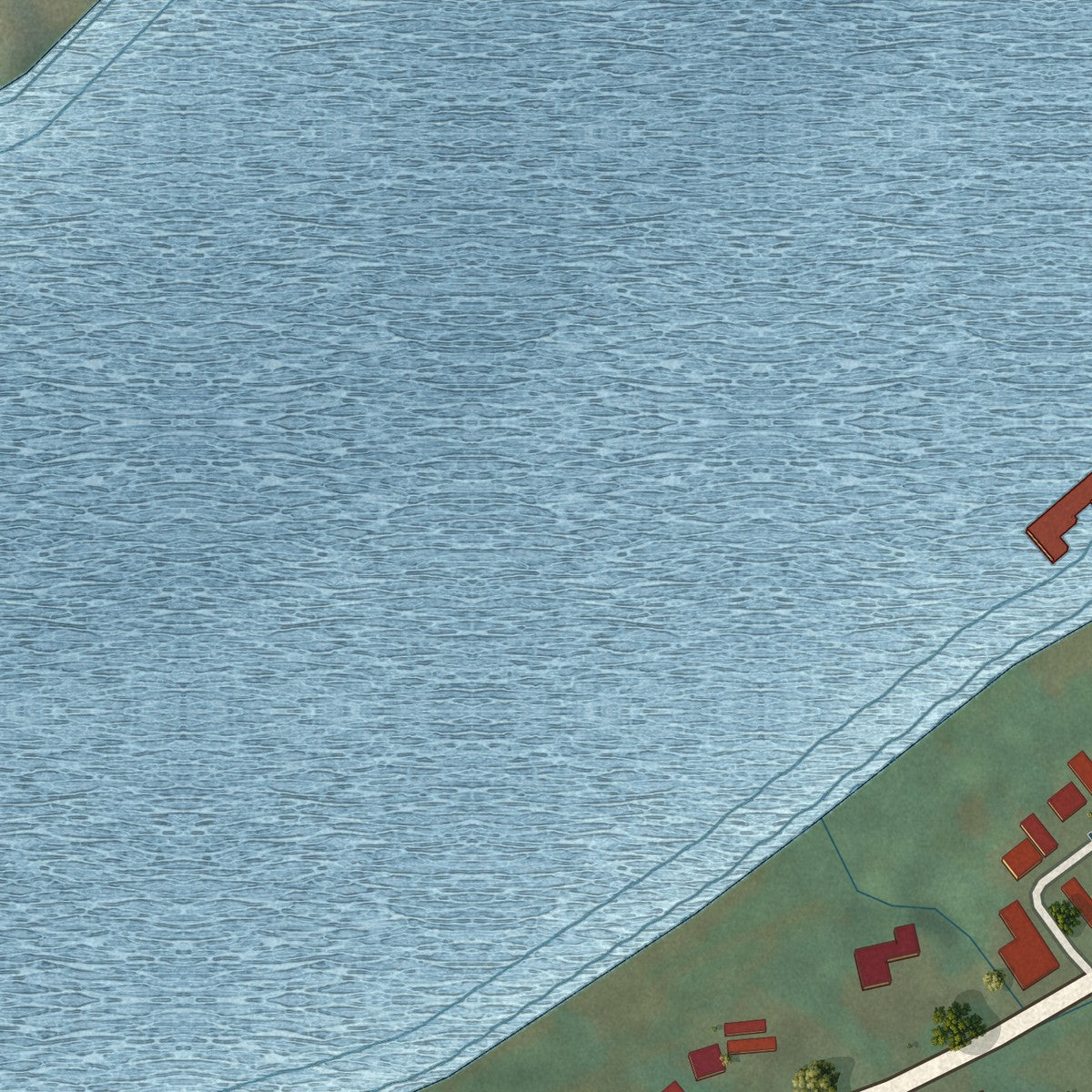 Second close-up of the map of Bromley, Kentucky print showing more streets and buildings