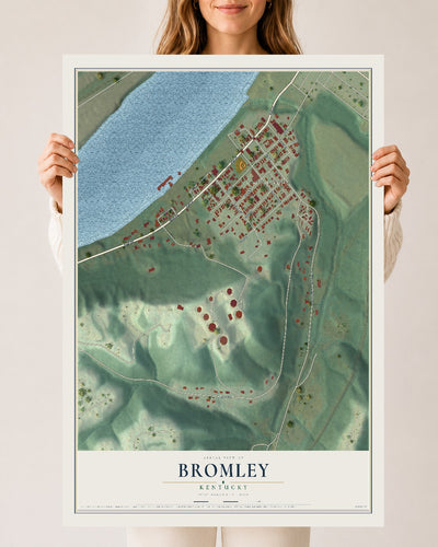 Map of Bromley, Kentucky, 24 x 36 inch unframed archival matte print