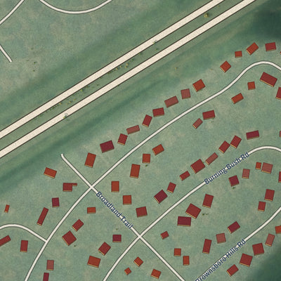Close-up of the map of Brownsboro Farm, Kentucky print showing street and building detail