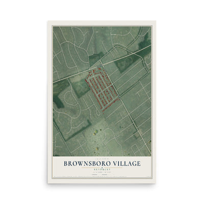 Map of Brownsboro Village, Kentucky, 12 x 18 inch unframed archival matte print