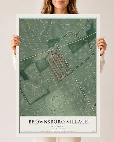 Map of Brownsboro Village, Kentucky, 24 x 36 inch unframed archival matte print
