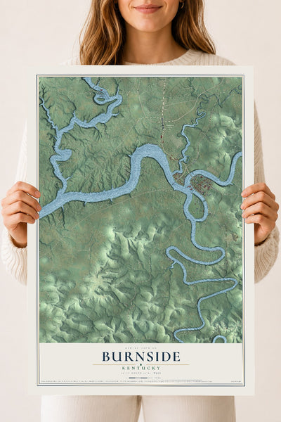 Map of Burnside, Kentucky, 18 x 24 inch unframed archival matte print