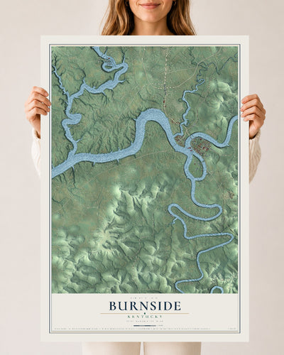 Map of Burnside, Kentucky, 24 x 36 inch unframed archival matte print