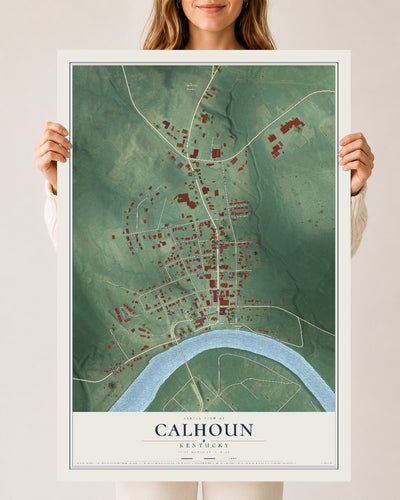 Map of Calhoun, Kentucky, 24 x 36 inch unframed archival matte print