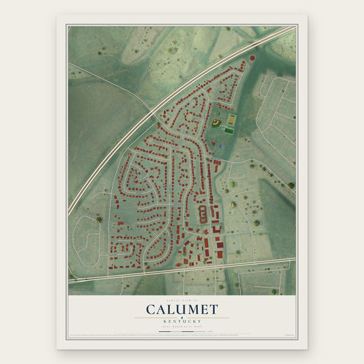 Calumet, Kentucky map print, the full design
