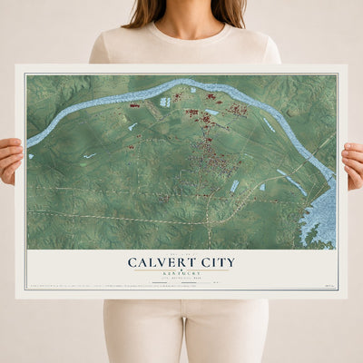 Map of Calvert City, Kentucky, 18 x 24 inch unframed archival matte print
