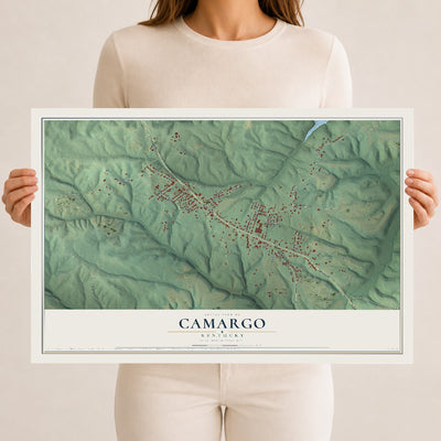Map of Camargo, Kentucky, 12 x 18 inch unframed archival matte print