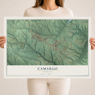 Map of Camargo, Kentucky, 18 x 24 inch unframed archival matte print