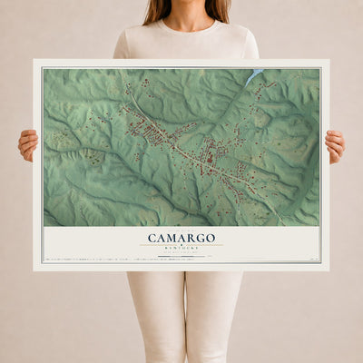Map of Camargo, Kentucky, 24 x 36 inch unframed archival matte print