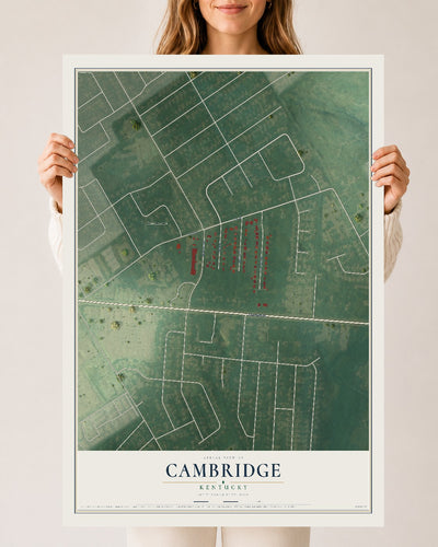 Map of Cambridge, Kentucky, 24 x 36 inch unframed archival matte print