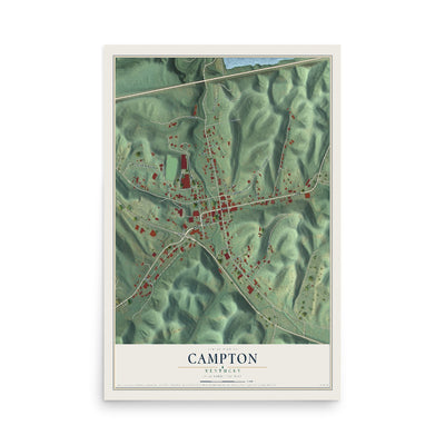 Map of Campton, Kentucky, 12 x 18 inch unframed archival matte print