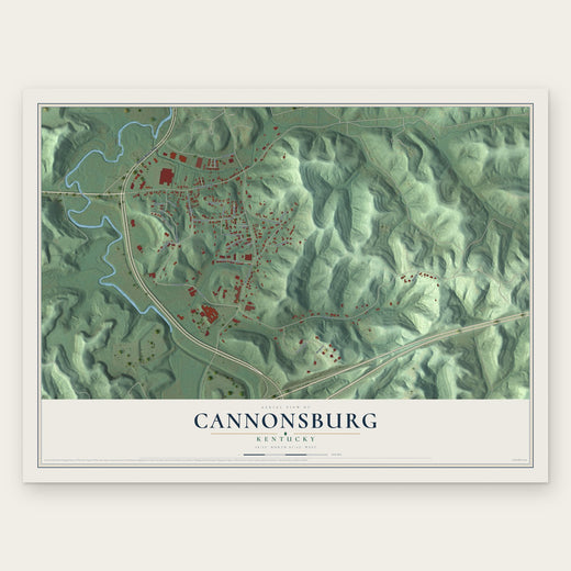 Cannonsburg, Kentucky map print, the full design