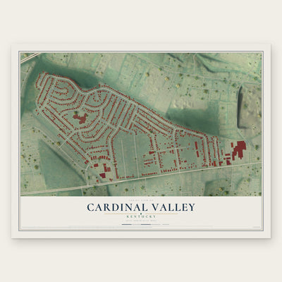 Cardinal Valley, Kentucky map print, the full design
