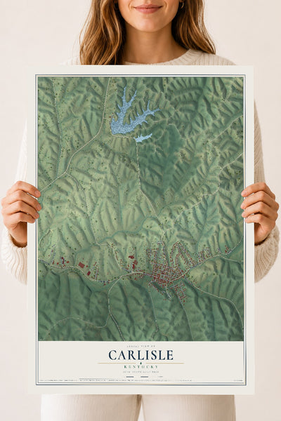 Map of Carlisle, Kentucky, 18 x 24 inch unframed archival matte print