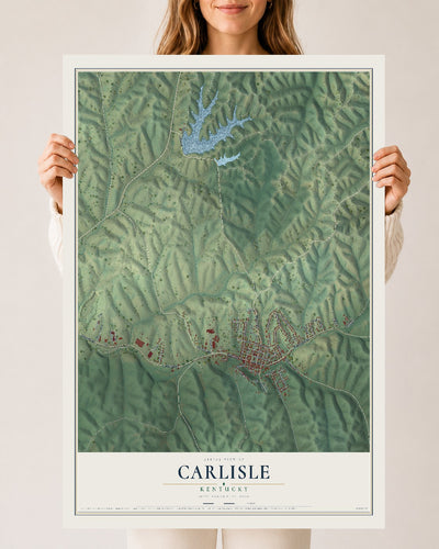 Map of Carlisle, Kentucky, 24 x 36 inch unframed archival matte print