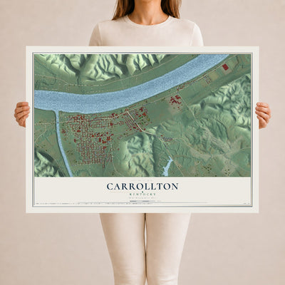 Map of Carrollton, Kentucky, 24 x 36 inch unframed archival matte print