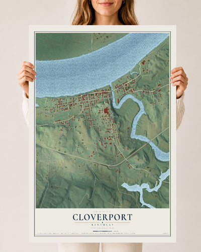 Map of Cloverport, Kentucky, 24 x 36 inch unframed archival matte print