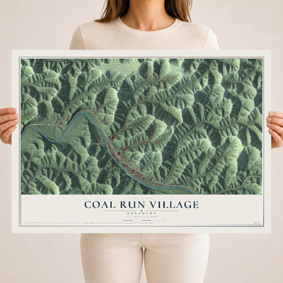 Map of Coal Run Village, Kentucky, 18 x 24 inch unframed archival matte print