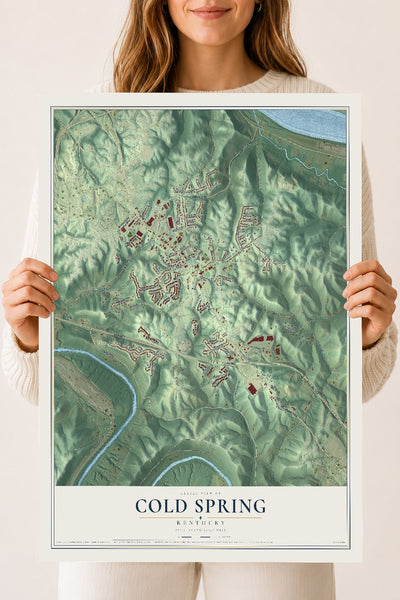 Map of Cold Spring, Kentucky, 18 x 24 inch unframed archival matte print