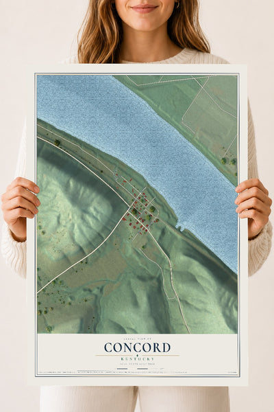 Map of Concord, Kentucky, 18 x 24 inch unframed archival matte print
