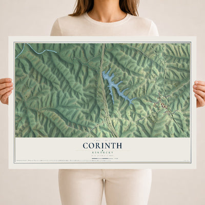 Map of Corinth, Kentucky, 18 x 24 inch unframed archival matte print