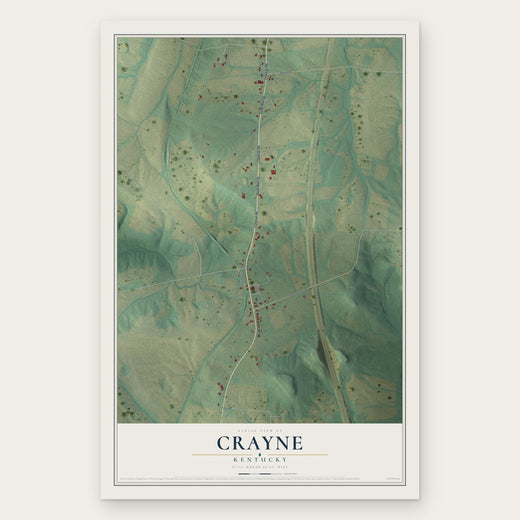 Crayne, Kentucky map print, the full design