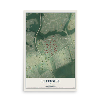 Map of Creekside, Kentucky, 12 x 18 inch unframed archival matte print