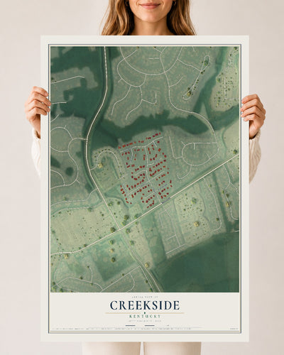 Map of Creekside, Kentucky, 24 x 36 inch unframed archival matte print