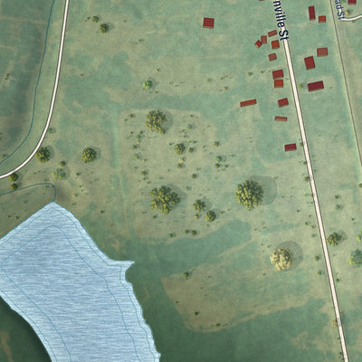Second close-up of the map of Crofton, Kentucky print showing more streets and buildings