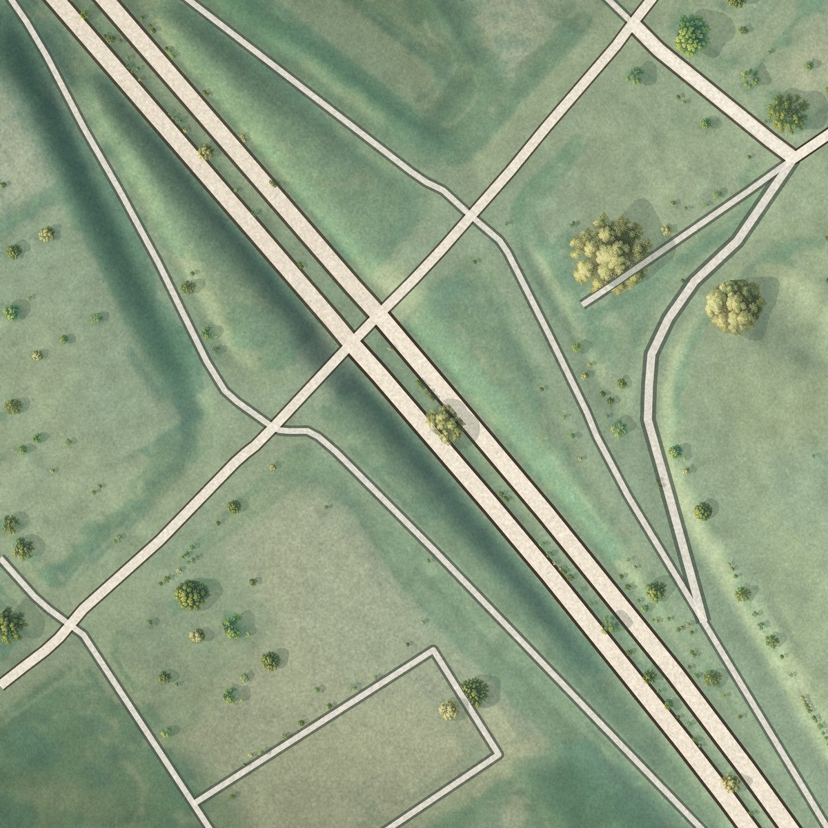 Close-up of the map of Crossgate, Kentucky print showing street and building detail
