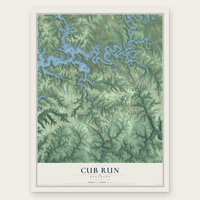 Cub Run, Kentucky map print, the full design