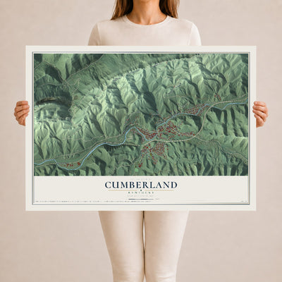 Map of Cumberland, Kentucky, 24 x 36 inch unframed archival matte print
