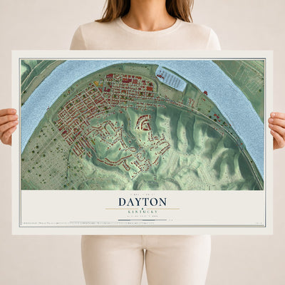 Map of Dayton, Kentucky, 18 x 24 inch unframed archival matte print