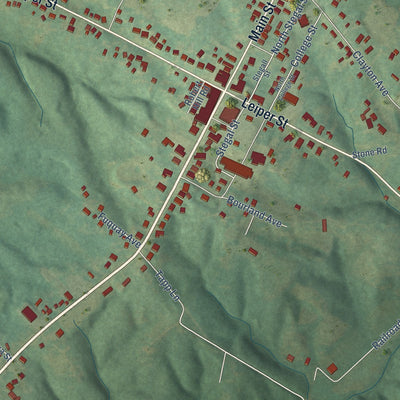 Close-up of the map of Dixon, Kentucky print showing street and building detail
