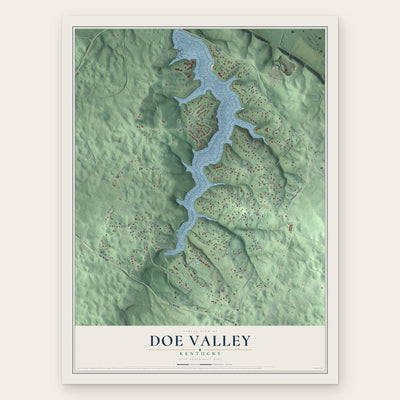 Doe Valley, Kentucky map print, the full design