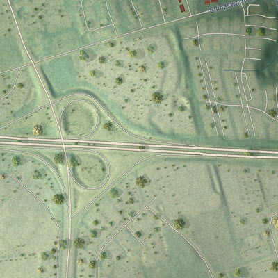 Second close-up of the map of Douglass Hills, Kentucky print showing more streets and buildings