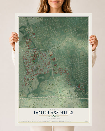 Map of Douglass Hills, Kentucky, 24 x 36 inch unframed archival matte print