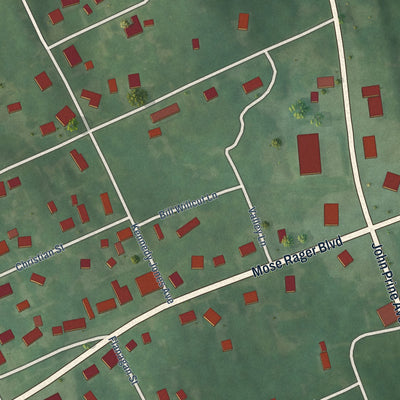Close-up of the map of Drakesboro, Kentucky print showing street and building detail