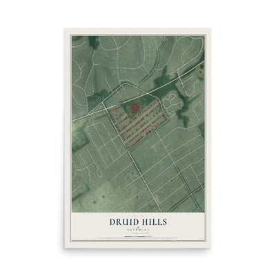 Map of Druid Hills, Kentucky, 12 x 18 inch unframed archival matte print