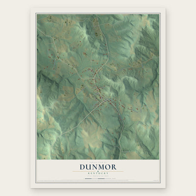 Dunmor, Kentucky map print, the full design