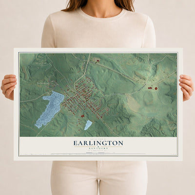 Map of Earlington, Kentucky, 12 x 18 inch unframed archival matte print