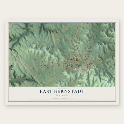 East Bernstadt, Kentucky map print, the full design