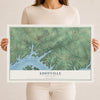 Map of Eddyville, Kentucky, 12 x 18 inch unframed archival matte print