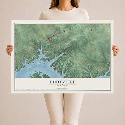 Map of Eddyville, Kentucky, 24 x 36 inch unframed archival matte print