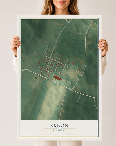 Map of Ekron, Kentucky, 24 x 36 inch unframed archival matte print