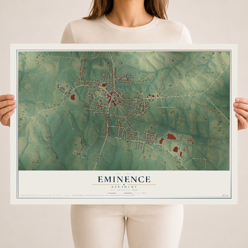 Map of Eminence, Kentucky, 18 x 24 inch unframed archival matte print