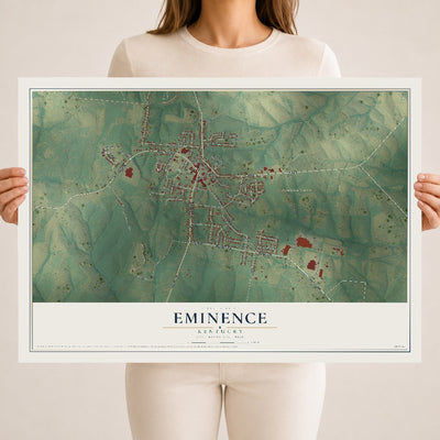 Map of Eminence, Kentucky, 18 x 24 inch unframed archival matte print