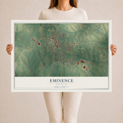 Map of Eminence, Kentucky, 24 x 36 inch unframed archival matte print