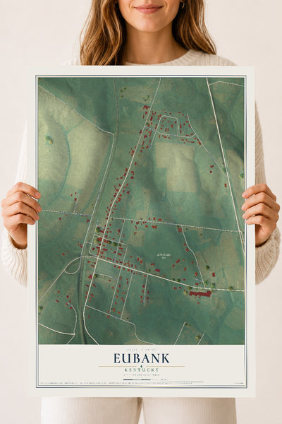 Map of Eubank, Kentucky, 18 x 24 inch unframed archival matte print